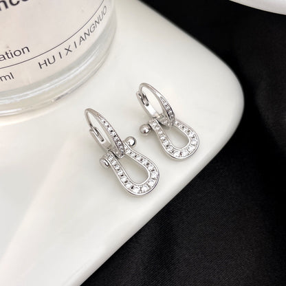 [Baslove]FORCE 10 FULL DIAMOND DROP EARRINGS MEDIUM MODEL