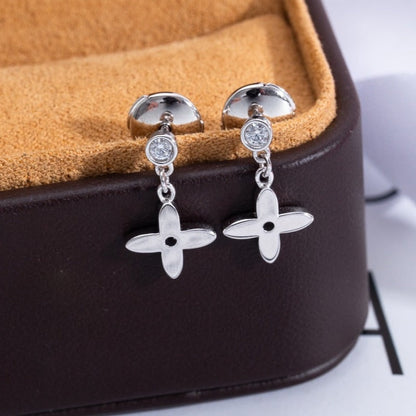 [Baslove]VIDYLLE SILVER DIAMOND MINI DROP EARRINGS