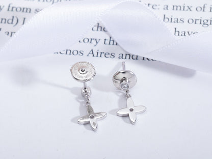 [Baslove]VIDYLLE SILVER DIAMOND MINI DROP EARRINGS