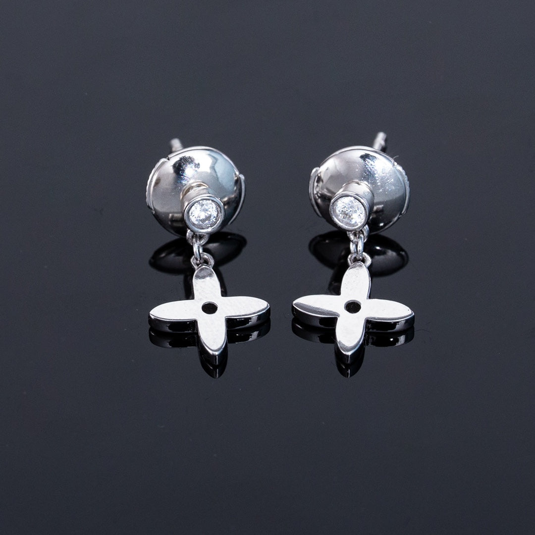 [Baslove]VIDYLLE SILVER DIAMOND MINI DROP EARRINGS