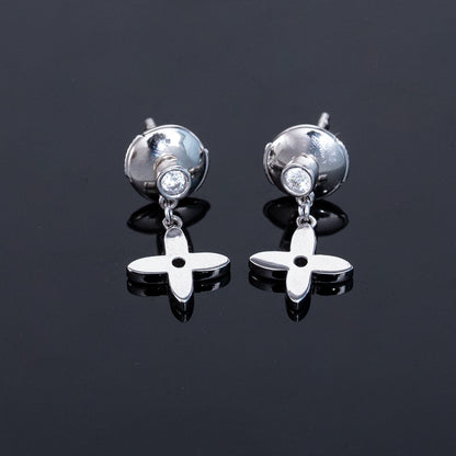 [Baslove]VIDYLLE SILVER DIAMOND MINI DROP EARRINGS