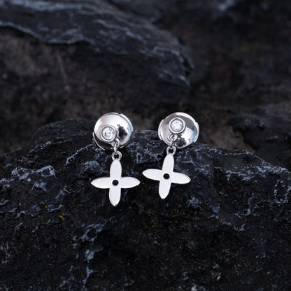 [Baslove]VIDYLLE SILVER DIAMOND MINI DROP EARRINGS