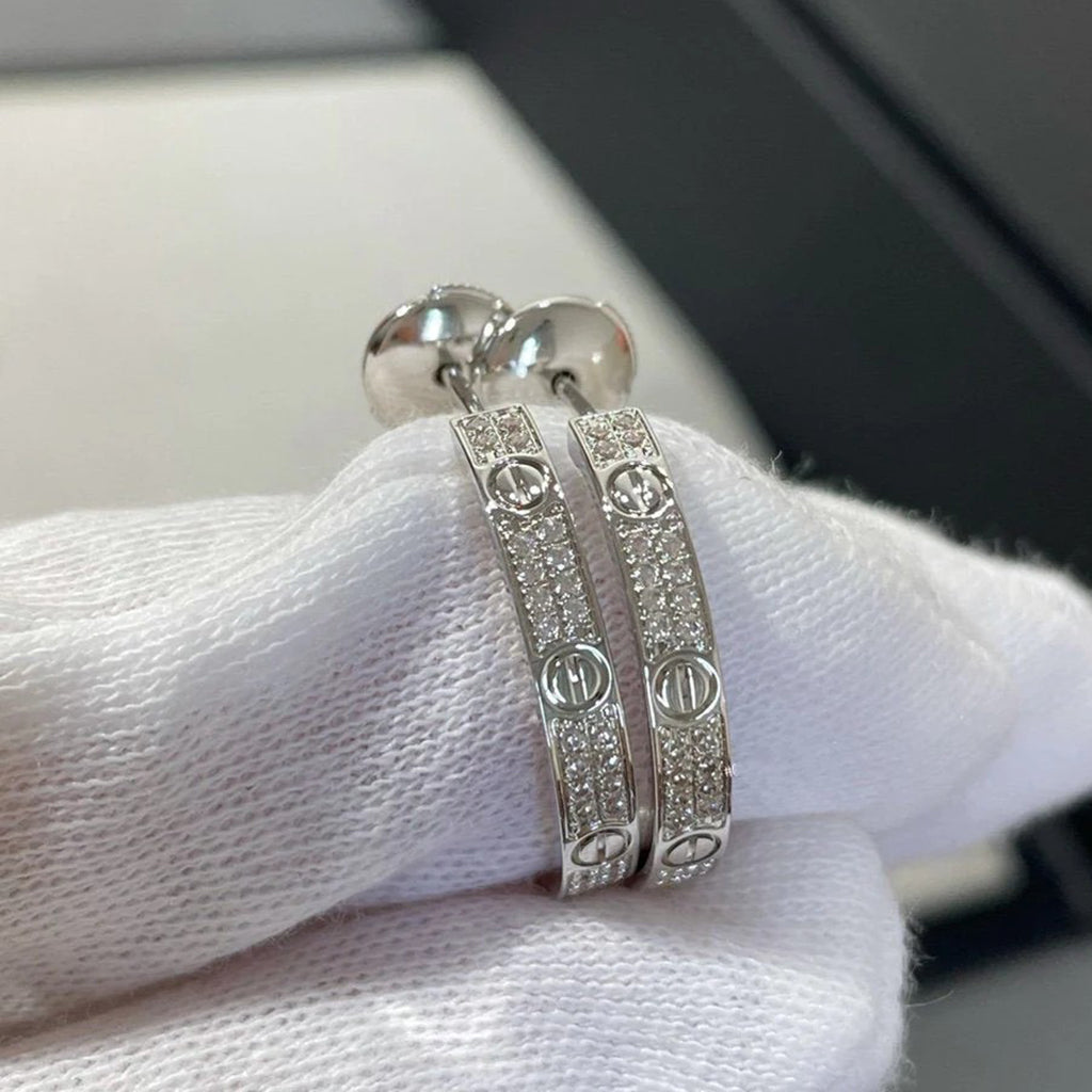 [AURORA]LOVE EARRINGS 3.6MM DIAMOND PAVED