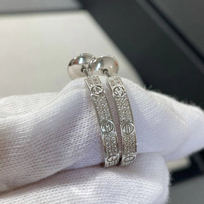 [AURORA]LOVE EARRINGS 3.6MM DIAMOND PAVED