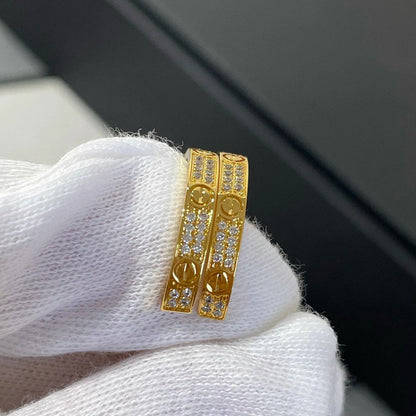 [AURORA]LOVE EARRINGS 3.6MM DIAMOND PAVED