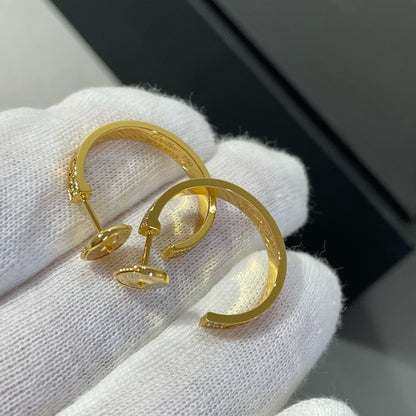 [Baslove]LOVE DIAMOND GOLD HOOP EARRINGS