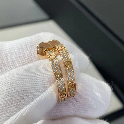[AURORA]LOVE EARRINGS 3.6MM DIAMOND PAVED