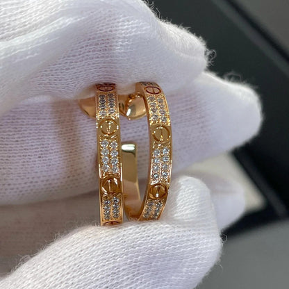 [AURORA]LOVE EARRINGS 3.6MM DIAMOND PAVED