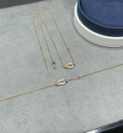 [Baslove]FORCE 10 DIAMOND PINK GOLD NECKLACE