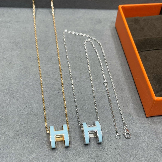 [Baslove]POP H SKY BLUE NECKLACE