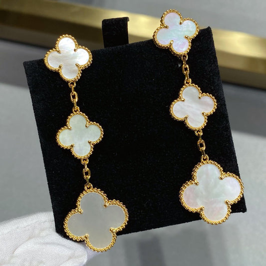 [Baslove]CLOVER MOP 3 MOTIFS GOLD EARRINGS