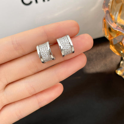 [Baslove]ZERO 1 DIAMOND PAVED EARRINGS