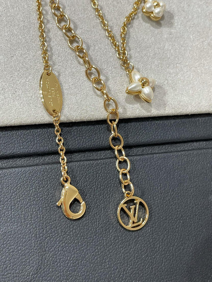 [Baslove]FLOWERGRAM GOLD MOP DOUBLE ROW NECKLACE