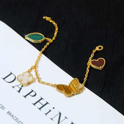 [Baslove]LUCKY SPRING 5 MOTIF GOLD BRACELET