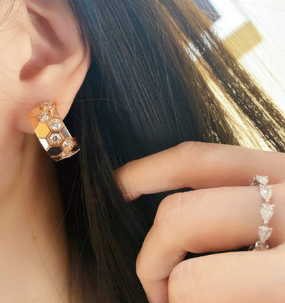 [Baslove]BEE LOVE DIAMOND HOOP EARRINGS