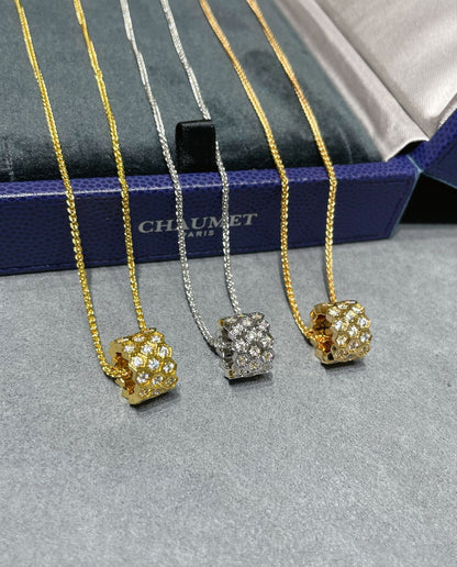 [Baslove]BEE LOVE DIAMOND PAVED 3 ROW NECKLACE