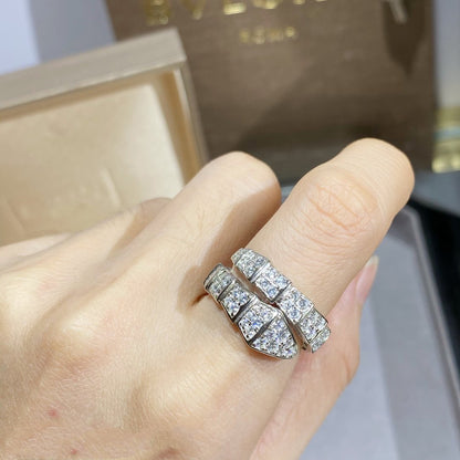 [Baslove]SERPENTI RING SILVER DIAMOND PAVED