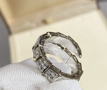 [Baslove]SERPENTI RING SILVER DIAMOND PAVED