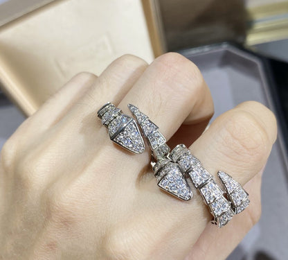 [Baslove]SERPENTI LARGE RING SILVER DIAMOND PAVED