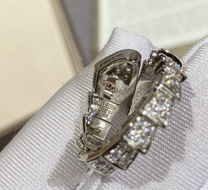 [Baslove]SERPENTI LARGE RING SILVER DIAMOND PAVED