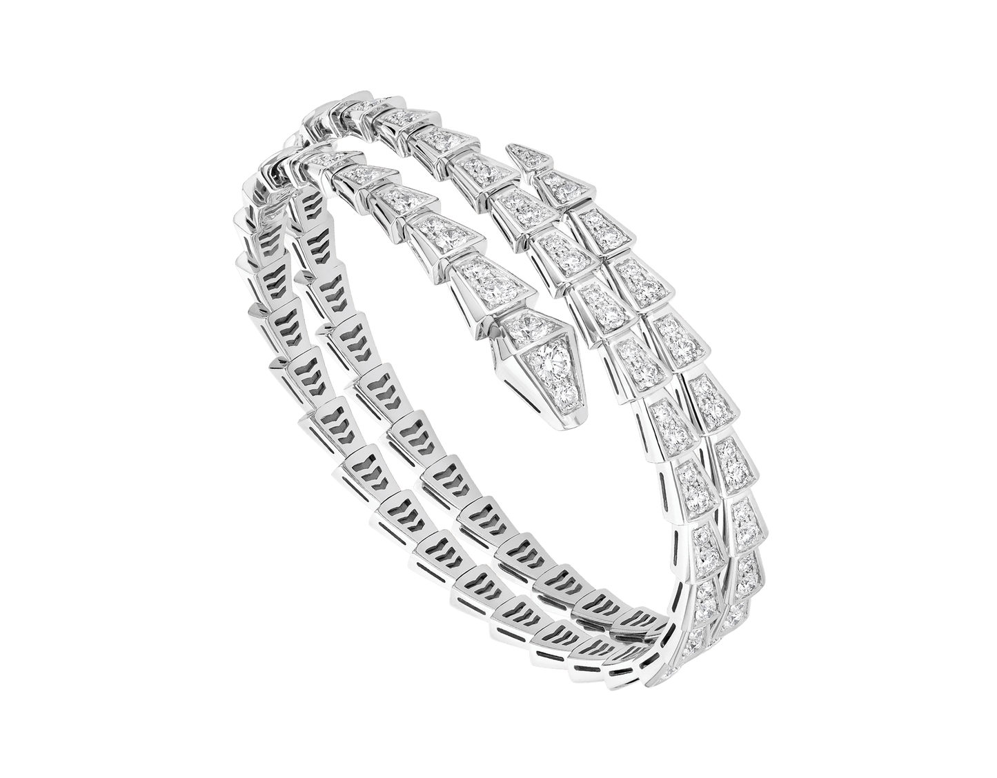 [Baslove]SERPENTI BRACELET SILVER DIAMOND DOUBLE ROW