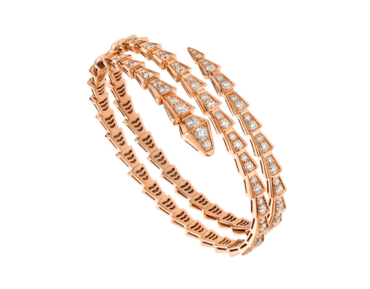 [Baslove]SERPENTI BRACELET PINK GOLD DIAMOND DOUBLE ROW