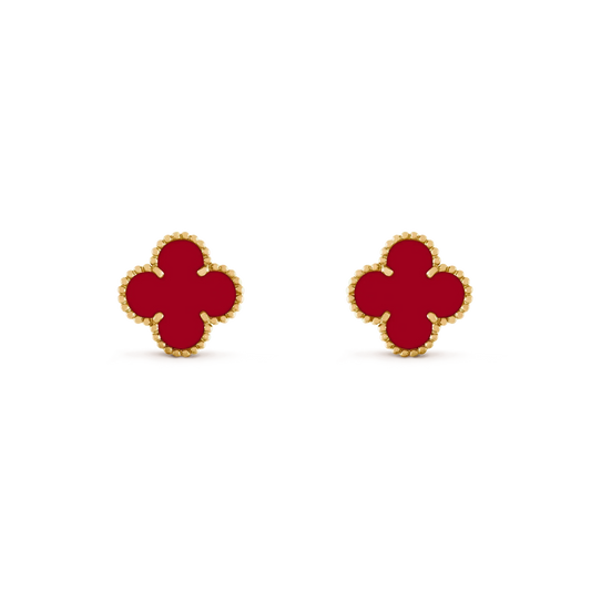 [Baslove]CLOVER MEDIUM 1 MOTIFS CARNELIAN  EARRINGS