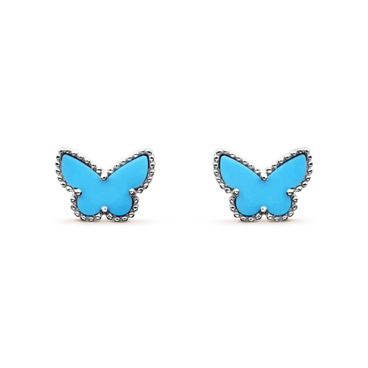 [Baslove]BUTTERFLY TURQUOISE EARRINGS SILVER