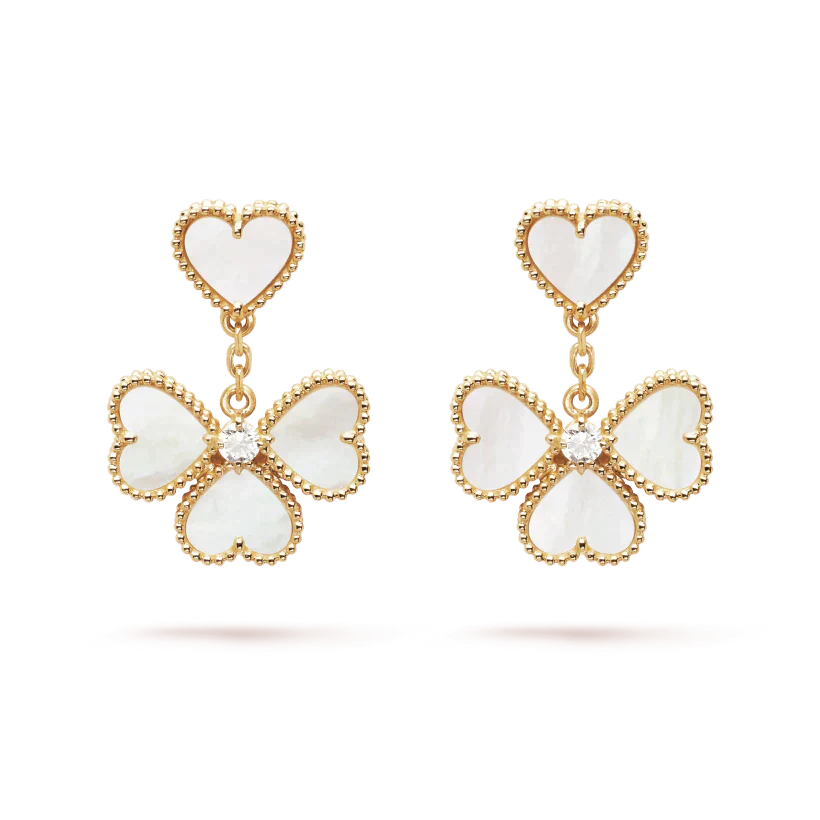 [Baslove]CLOVER SWEET WHITE MOP EARRINGS