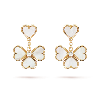 [Baslove]CLOVER SWEET WHITE MOP EARRINGS