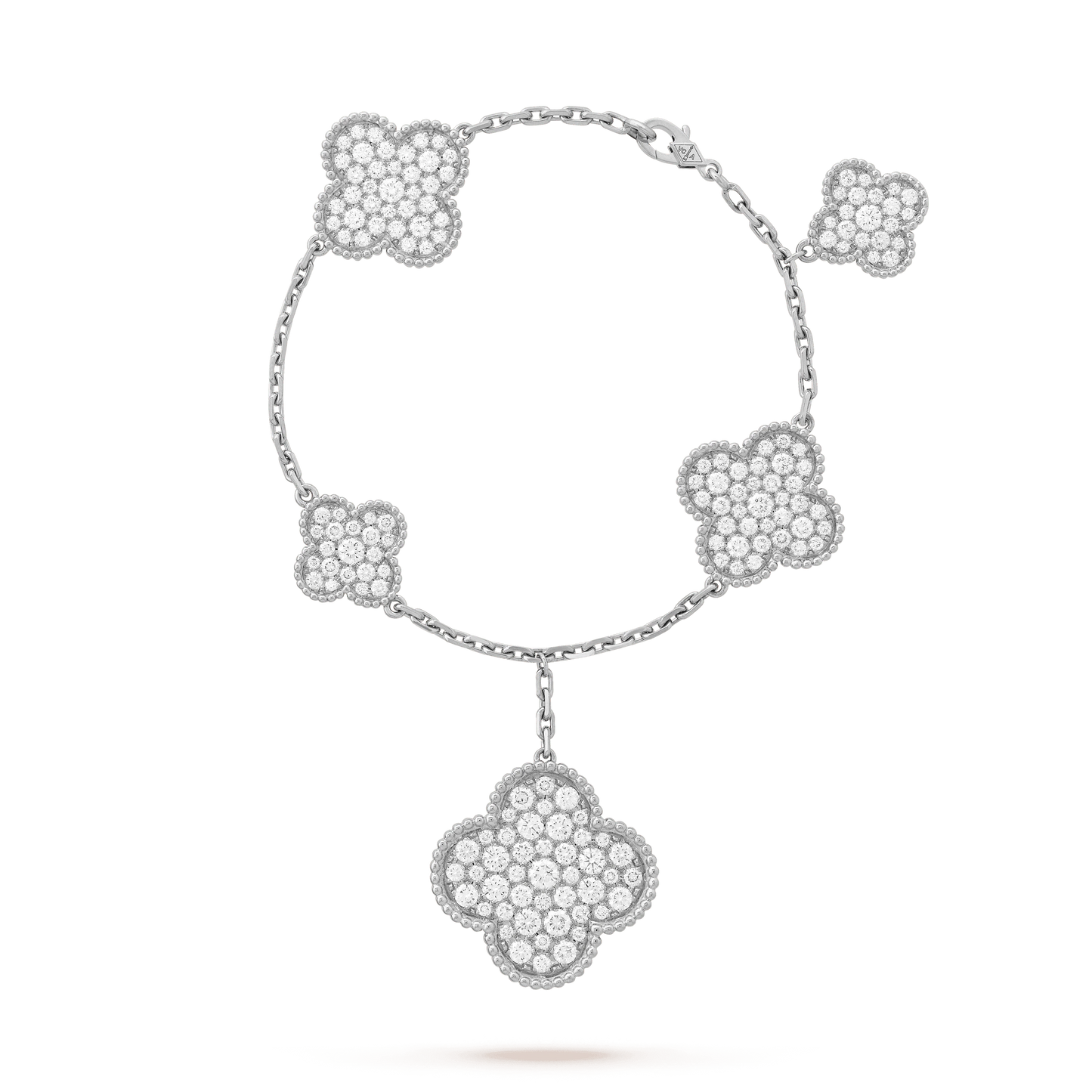 [Baslove]CLOVER 6 MOTIFS SILVER DIAMOND BRACELET