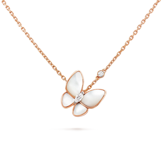 [Baslove]BUTTERFLY MOP DIAMOND NECKLACE