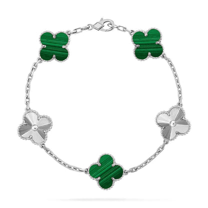[AURORA]CLOVER 5 MOTIF MALACHITE BRACELET COLLECTION