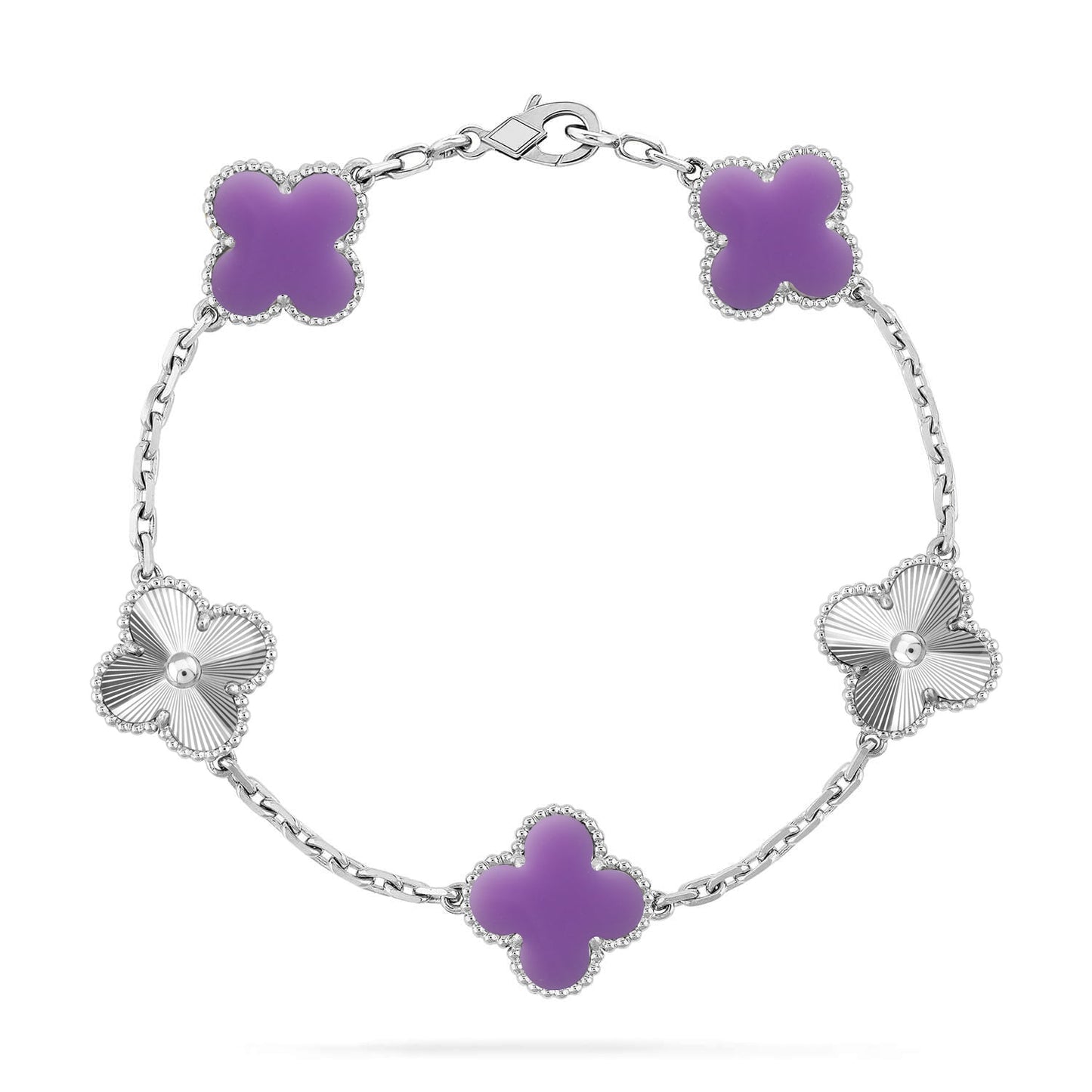 [AURORA]CLOVER 5 MOTIF LIGHT PURPLE BRACELET COLLECTION