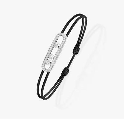 [AURORA]Messika Care(s) pink cord pavé bracelet