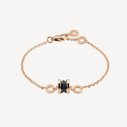 [Baslove]ZERO 1 SOFT PINK GOLD AND BLACK CERAMIC BRACELET