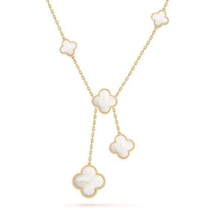 [Baslove]CLOVER MOTHER OF PEARL NECKLACE 6 MOTIF