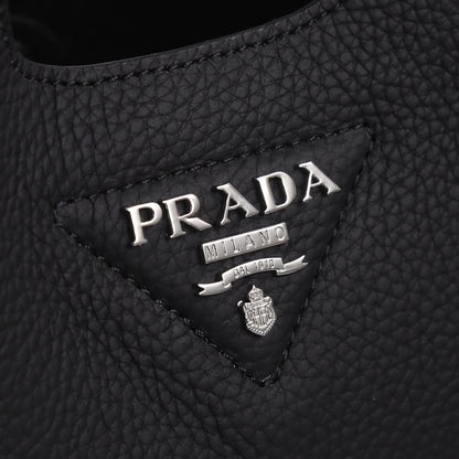 PRA 18 DYNAMIQUE LOGO TOTE BAG IN BLACK CALFSKIN
