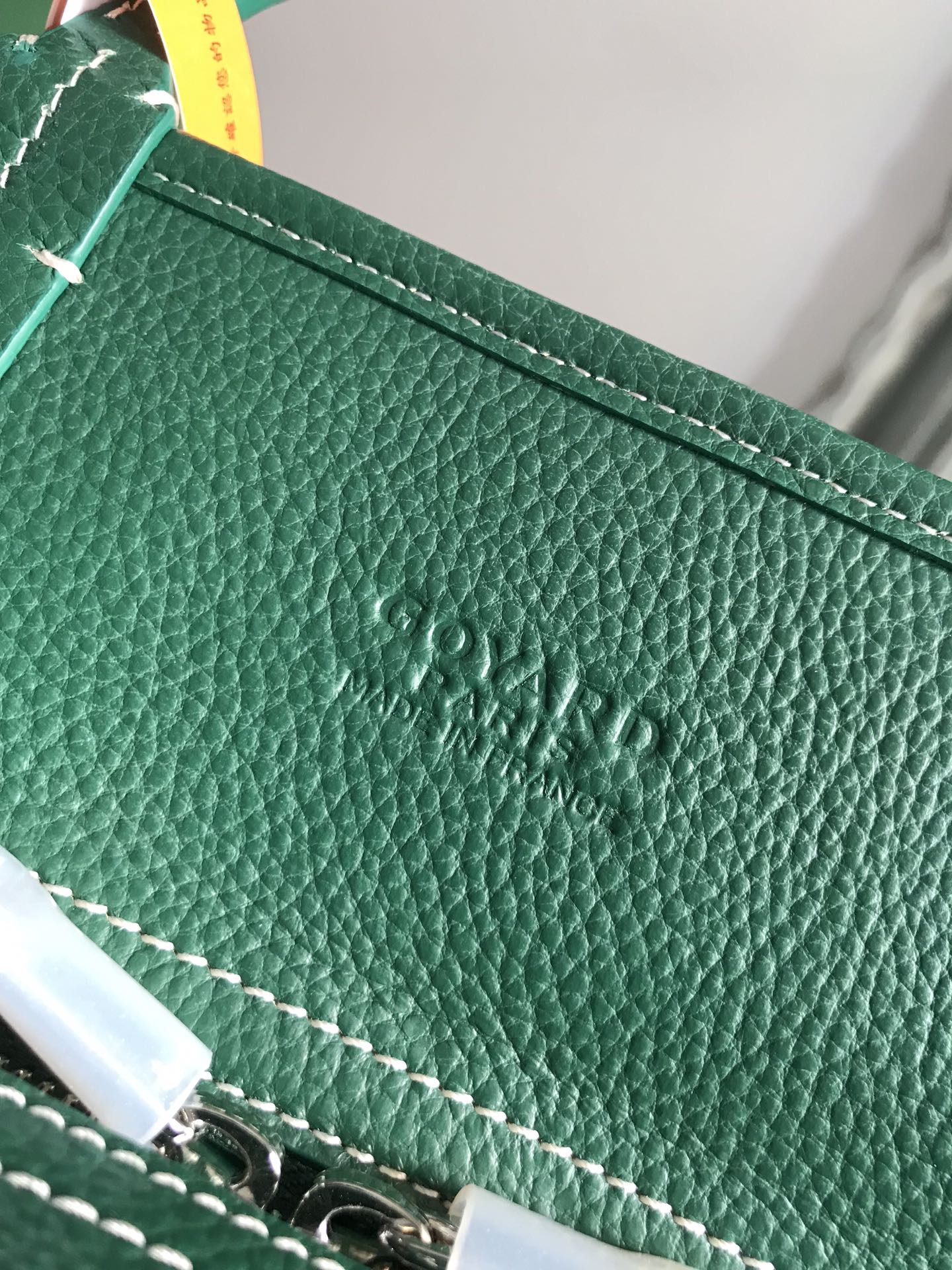 HARDY PM BAG 40 IN GREEN GOYARDINE CANVAS AND TAURILLON LEATHER TRIM