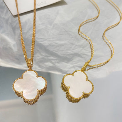 [Baslove]CLOVER 25MM MOP LARGE PENDANT NECKLACE