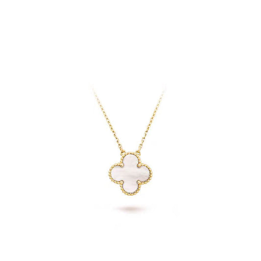 [Baslove]CLOVER 15MM WHITE MOP NECKLACE