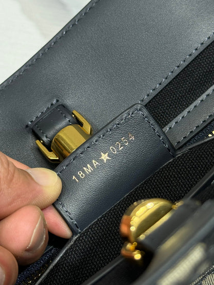 MEDIUM 37 TOUJOURS BAG IN BLACK MONOGRAM DENIM