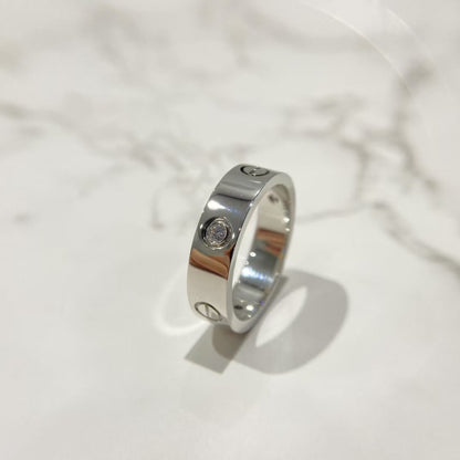 [AURORA]LIEBESRING 5,5 MM 3 DIAMANTEN SILBER