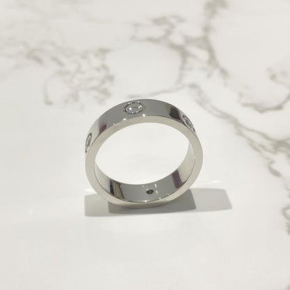 [AURORA]LIEBESRING 5,5 MM 3 DIAMANTEN SILBER
