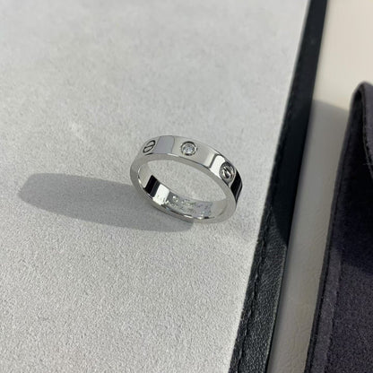 [baslovejewels]LOVE RING 4MM 1 DIAMOND SILVER