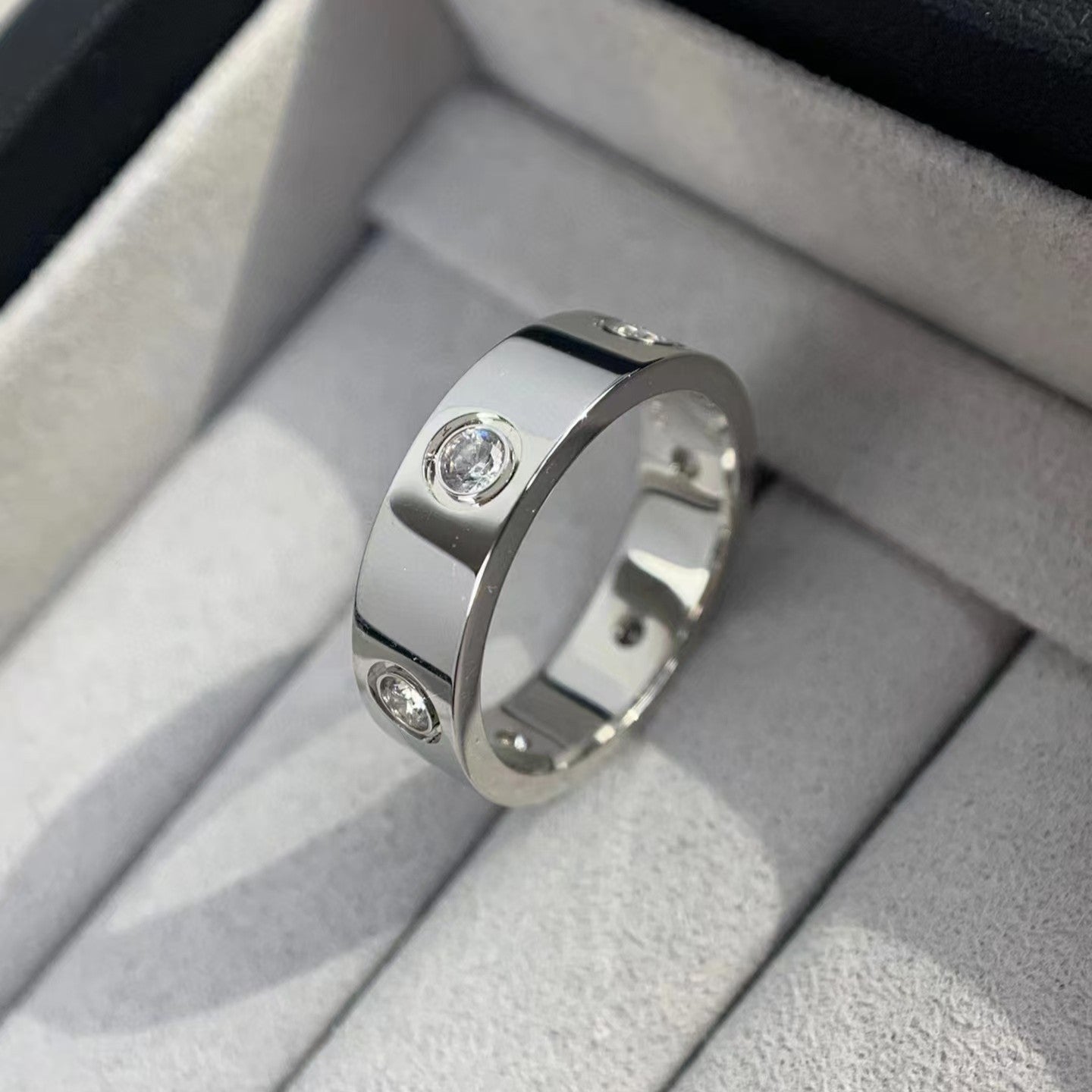 [baslovejewels]LOVE RING 5.5MM 6 DIAMONDS SILVER