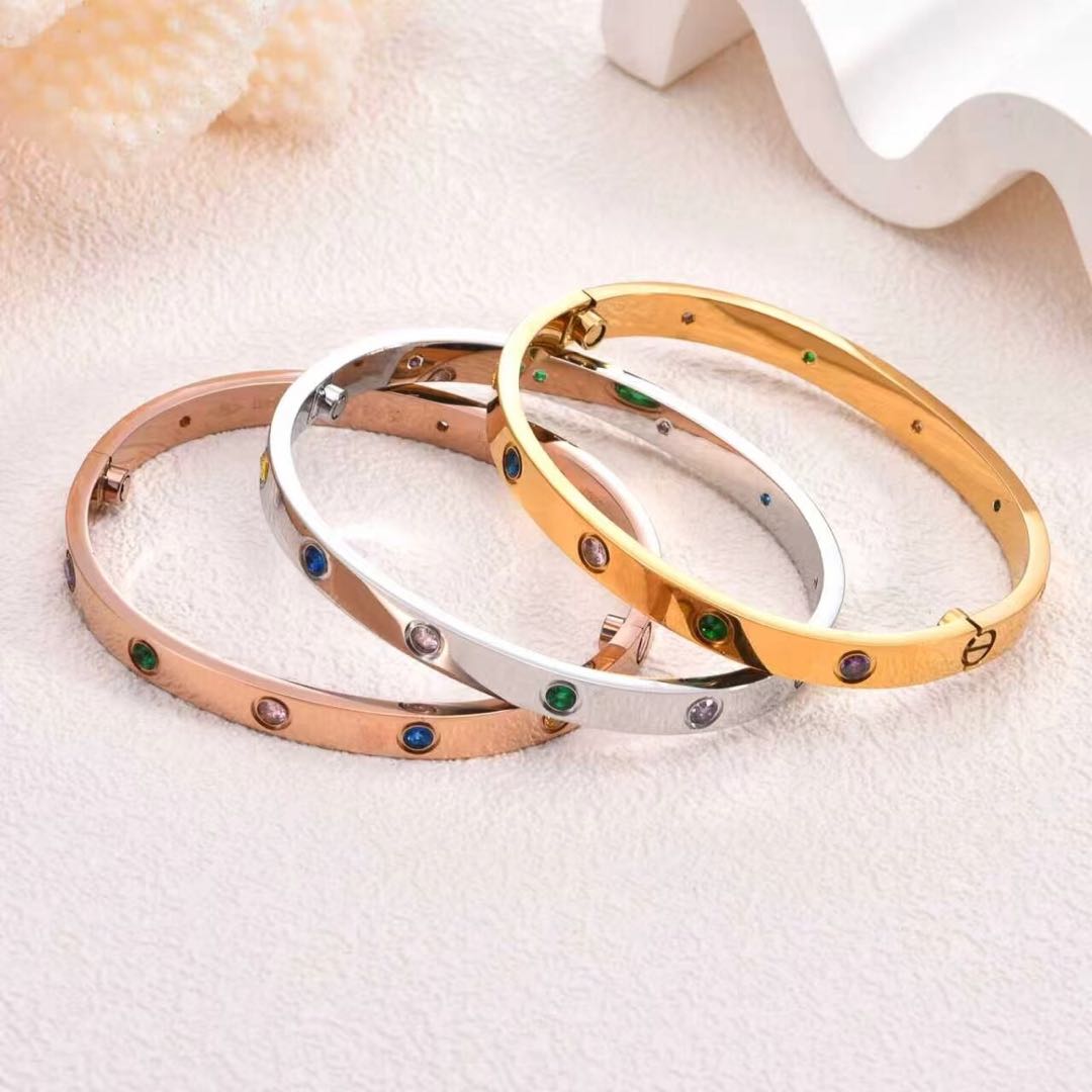 [AURORA]LOVE BRACELET 6.1MM 10 COLORED DIAMONDS