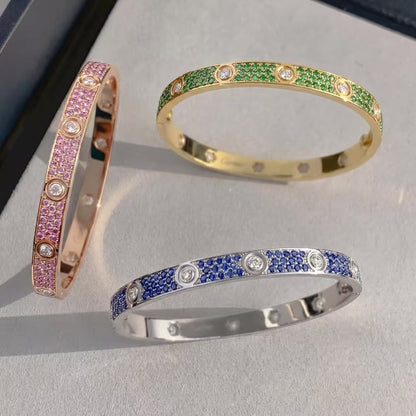 [AURORA]LOVE BRACELET 6.1MM COLORED DIAMOND 10 BIG DIAMONDS