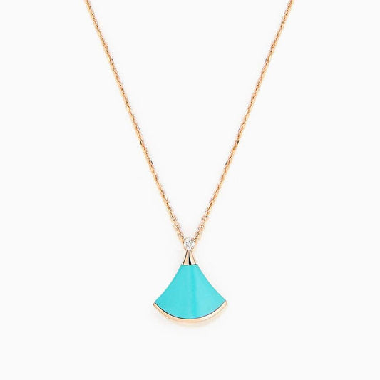 [Baslove]DREAM NECKLACE TURQUOISE PINK GOLD