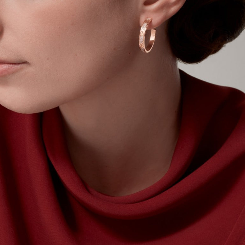 [AURORA]LOVE EARRINGS 3.6MM DIAMOND PAVED